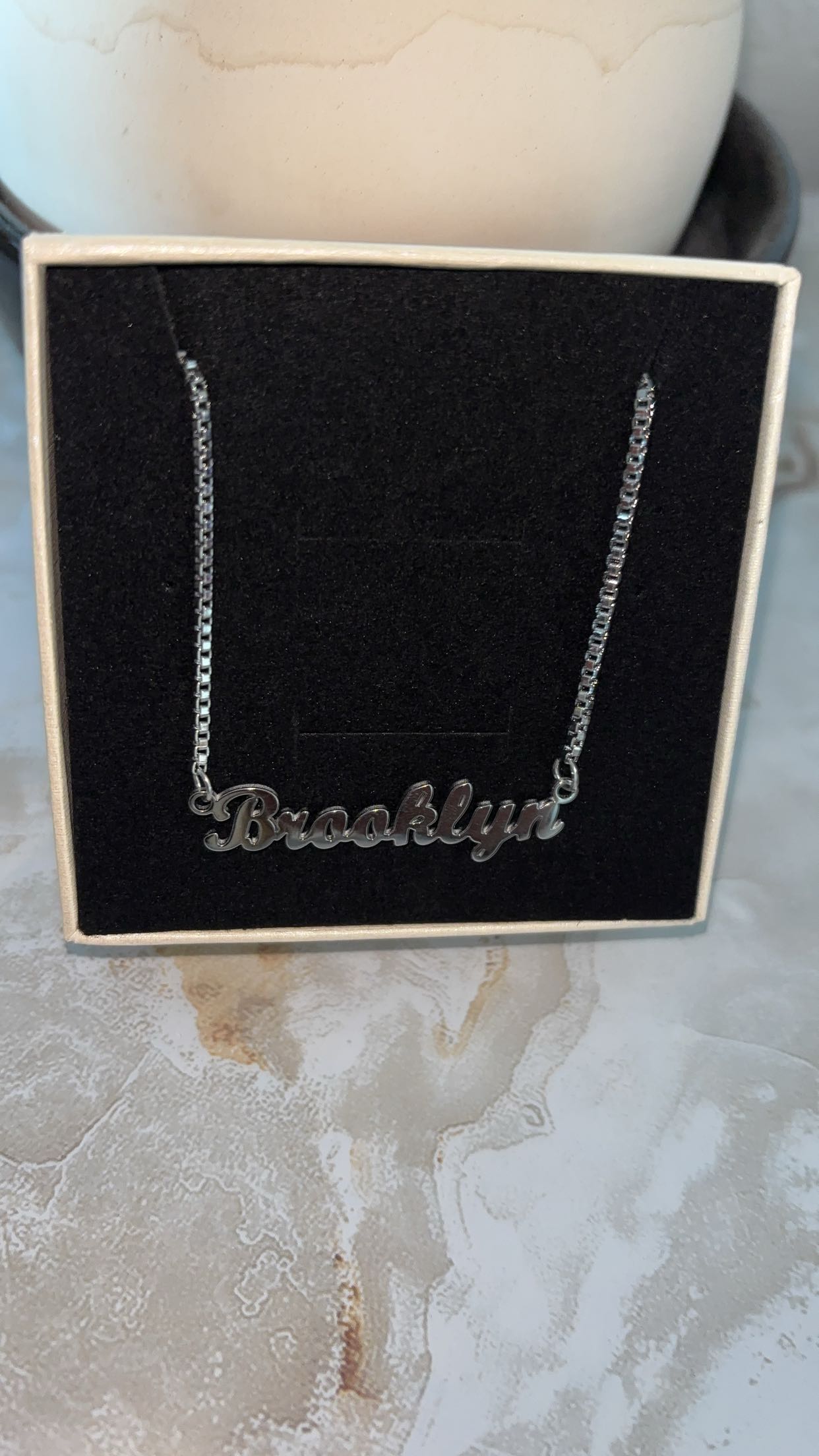 Custom Box Chain Nameplate Necklace