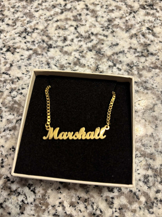 Custom Box Chain Nameplate Necklace